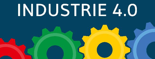 Abbildung: Zahnraeder und Schriftzug Industrie 4.0