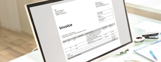 Abbildung: elektronische Rechnung am PC-Bildschirm